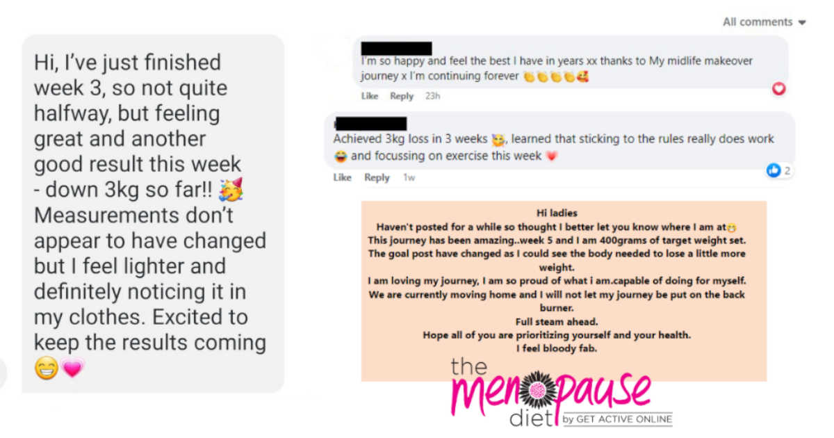 The Menopause Diet Social Media Comments
